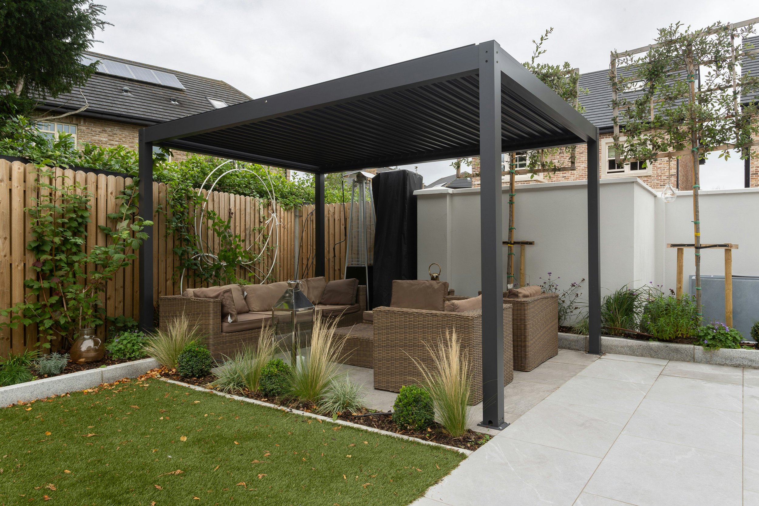 Modern house with landscaping